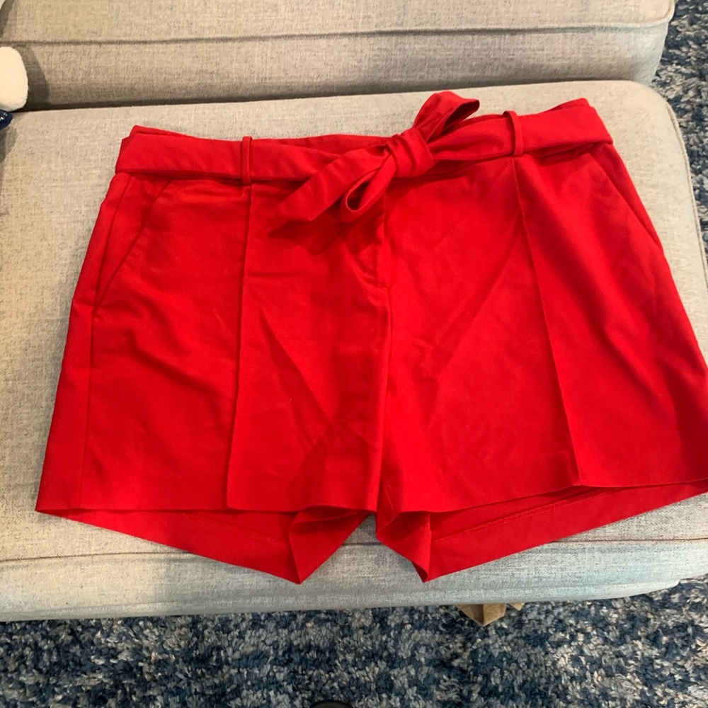 Loft plus Red paper bag shorts